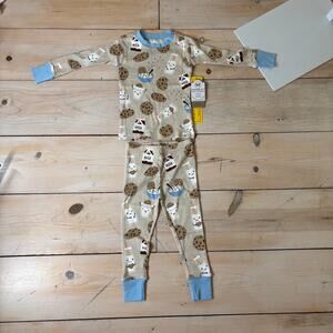 Honest Co. NWT Organic Cotton Milk & Cookies Pajama Set Size 2T